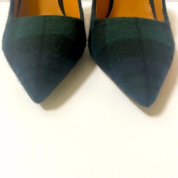 NEW Ralph Lauren Celia Purple Label Black Watch Tartan Stiletto Pumps Size 7 Heels